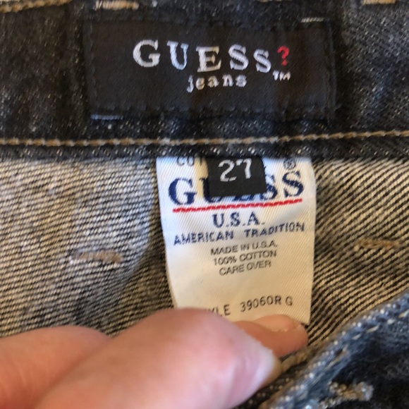 Guess black denim straight leg jeans